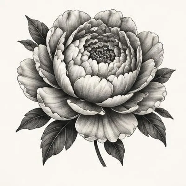 AI-illustrerat exempel för Black & Grey: Svart bläck och grå valörer, från mjuka toner till djup skugga.