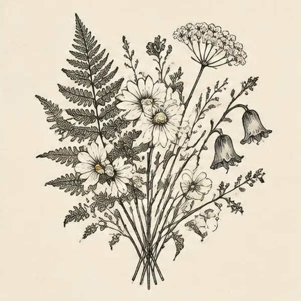 AI-illustrerat exempel för Botanical / Floral: Växter och blommor som kan utföras i många stilar.