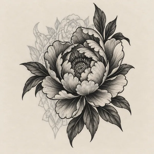 AI-illustrerat exempel för Cover-up / Övertatuering: Täckning av befintlig tatuering.