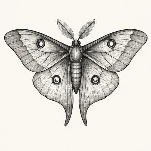 AI-illustrerat exempel för Dotwork: Punkter bygger textur, skuggning och täthet.