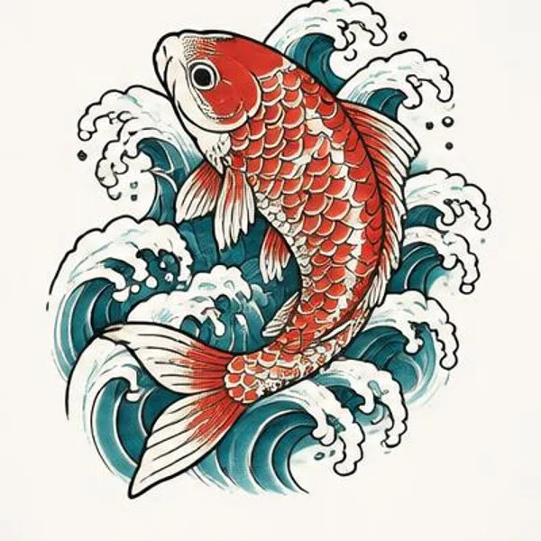 AI-illustrerat exempel för Japanese / Irezumi: Japanskt bildspråk, rörelse och sammanhängande kompositioner.