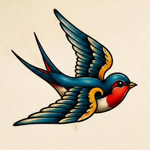 AI-illustrerat exempel för Neo Traditional: Traditionella konturer med rikare färger och mer detaljer.