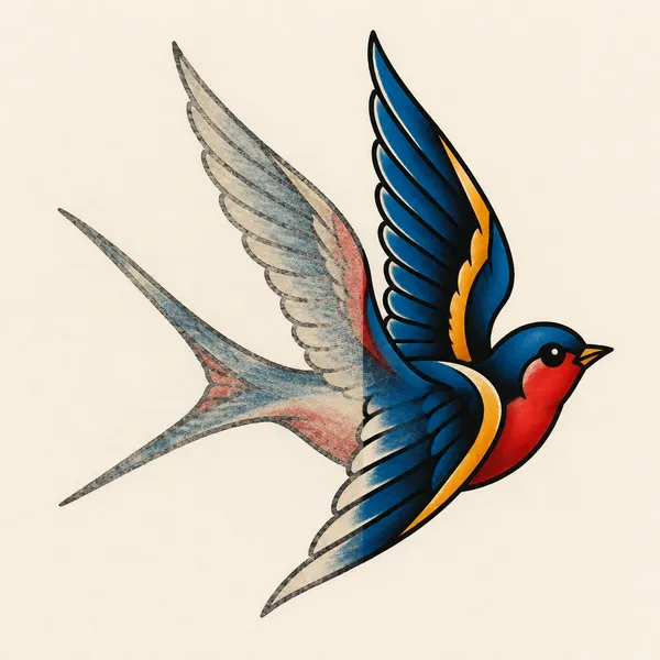 AI-illustrerat exempel för Rework / Uppfräschning: Omformning eller förstärkning av äldre tatuering.